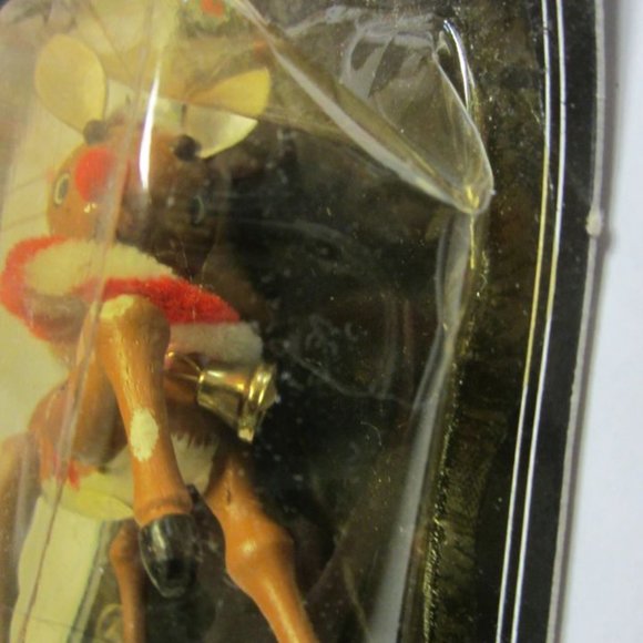 VINTAGE 70'S RED NOSE REINDEER WOODEN ORNAMENT IN ORIGINAL PKG, PRICE PRODUCTS, - Picture 9 of 10